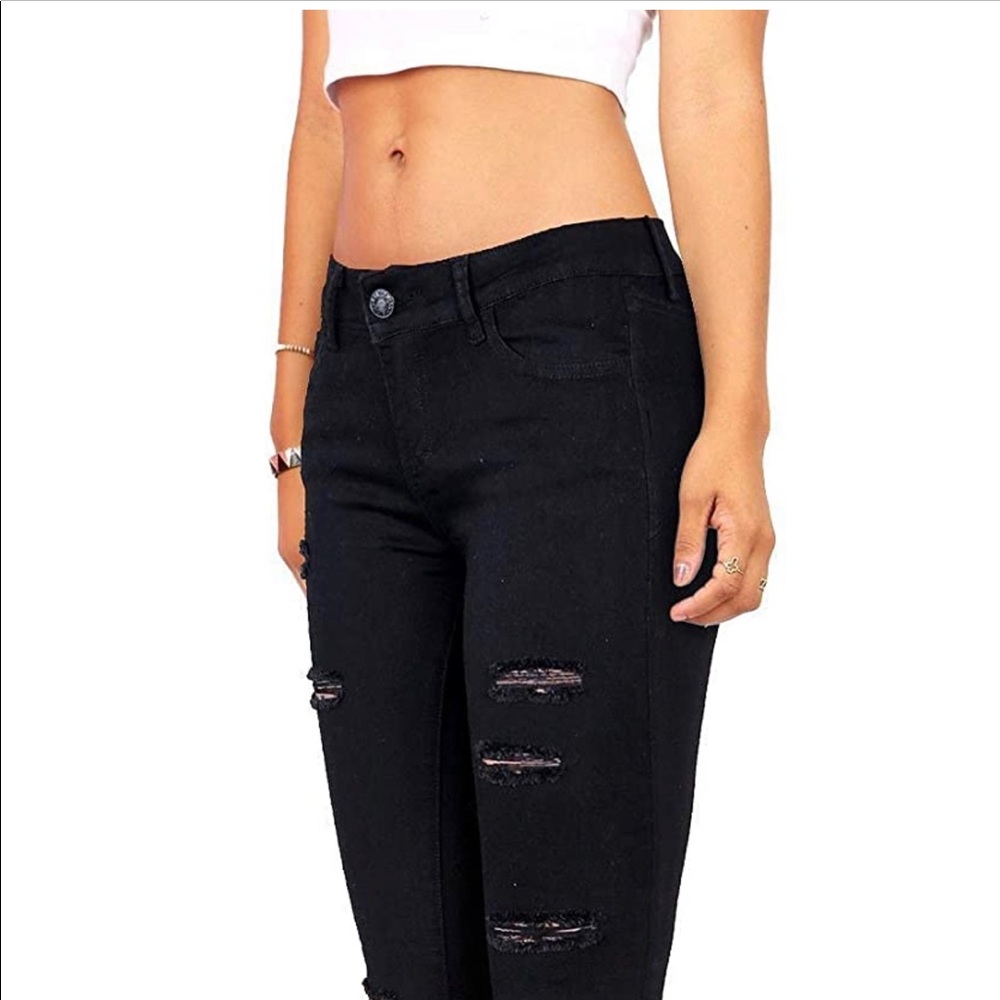 Black Ripped Skinny Jeans - Picture 3 of 5